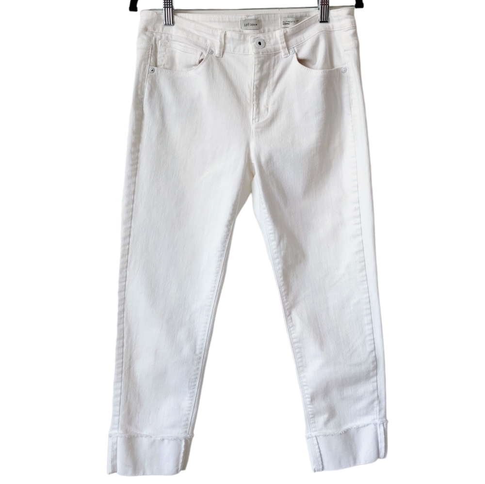 J. Jill White Cropped Ankle Jeans with Turned Cuff